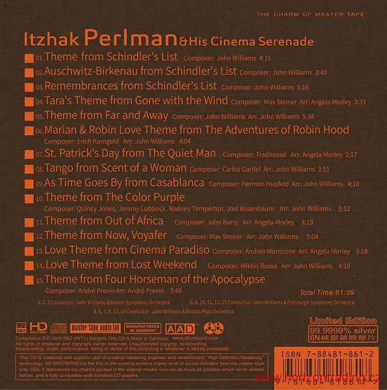 ABC Records - Itzhak Perlman - His Cinema Serenade