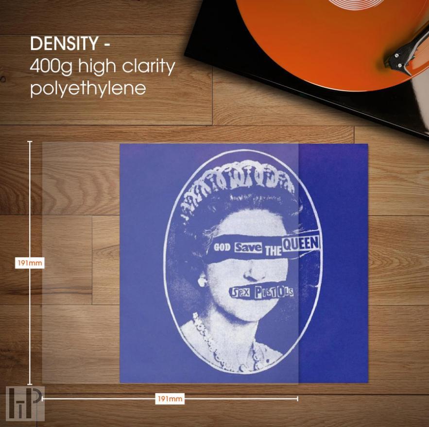 Spincare DENSITY 7 Inch 400g Polythene Outer Vinyl Record Sleeves - 50 ks