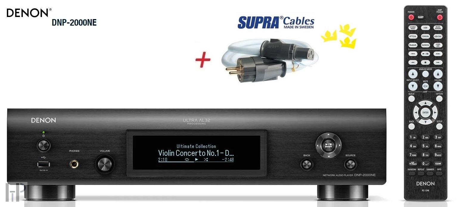 Denon DNP-2000NE Black + SUPRA LoRad 2.5 CS-EU v délce 1,0m