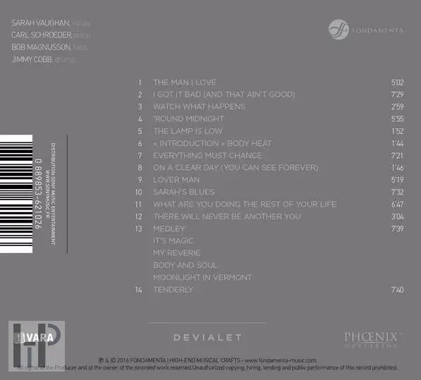 THE LOST RECORDINGS - SARAH VAUGHAN LIVE AT LAREN 1975