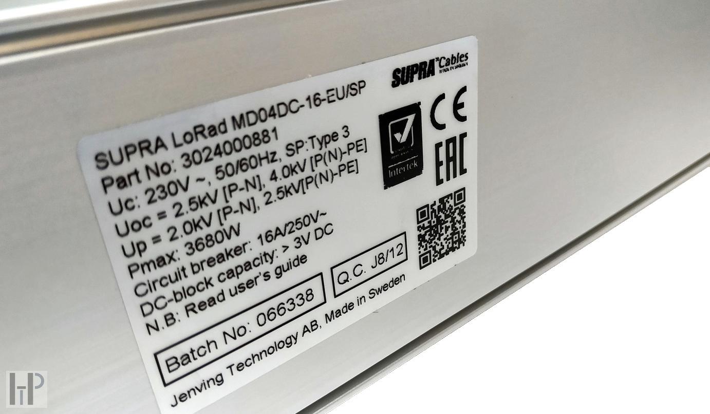 SUPRA MAINS BLOCK MD04DC-16-EU/SP