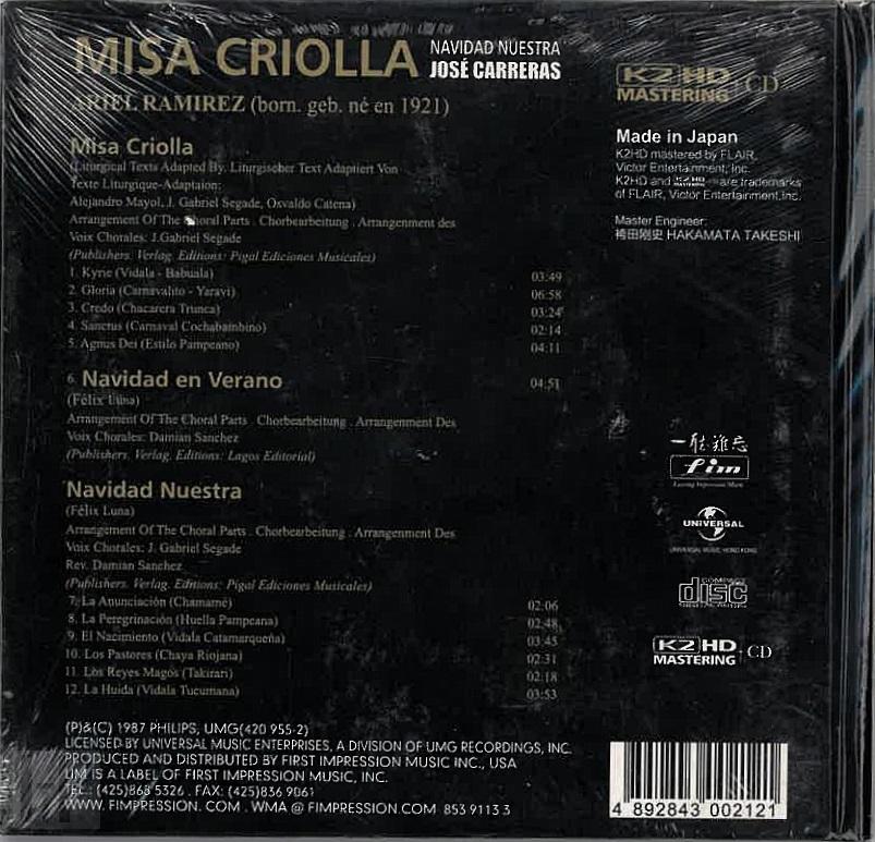 Ariel Ramirez – Misa Criolla - José Carreras