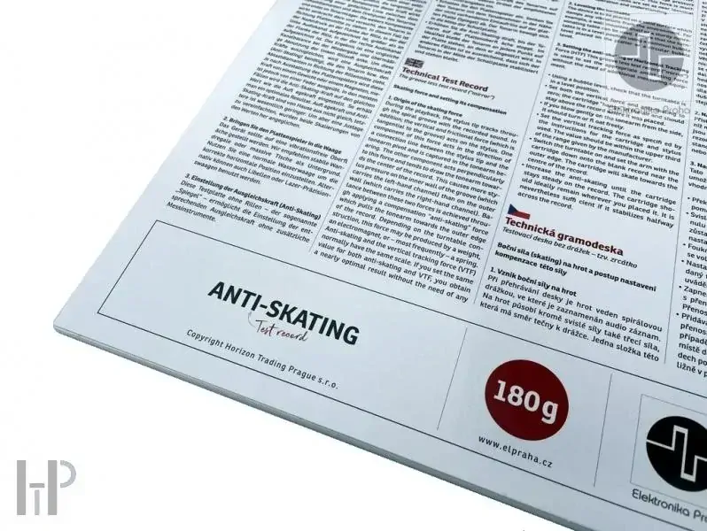 ELEKTRONIKA PRAHA - ANTI-SKATING TEST RECORD 