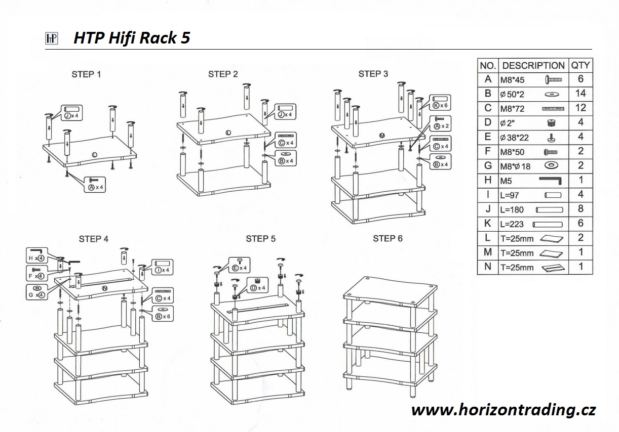 ELEKTRONIKA PRAHA - HIFI RACK 4 - Black - energetický štítek